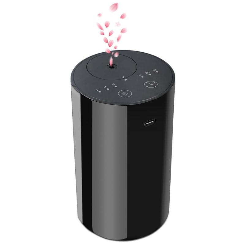Cavir Waterless Diffuser for Essential Oils, Portable Mini Scent Air Machine Aromatherapy Atomizing Diffuser USB Charged 1/2/3H/Time Off 3 Mist Level for Home Room Cars Office